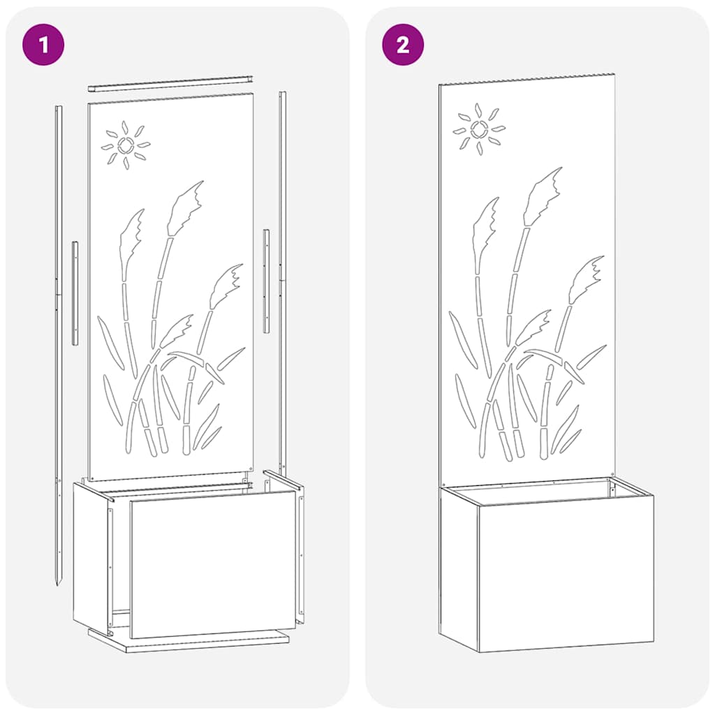 Schermo per privacy in giardino Traforo Argento 50 x 140 cm | homemem39
