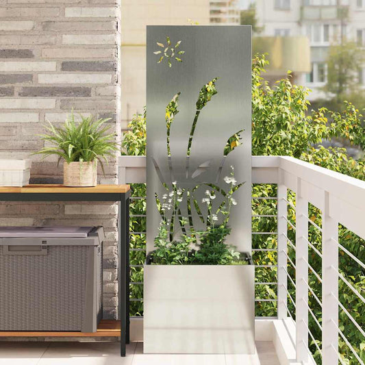 Schermo per privacy in giardino Traforo Argento 50 x 140 cm