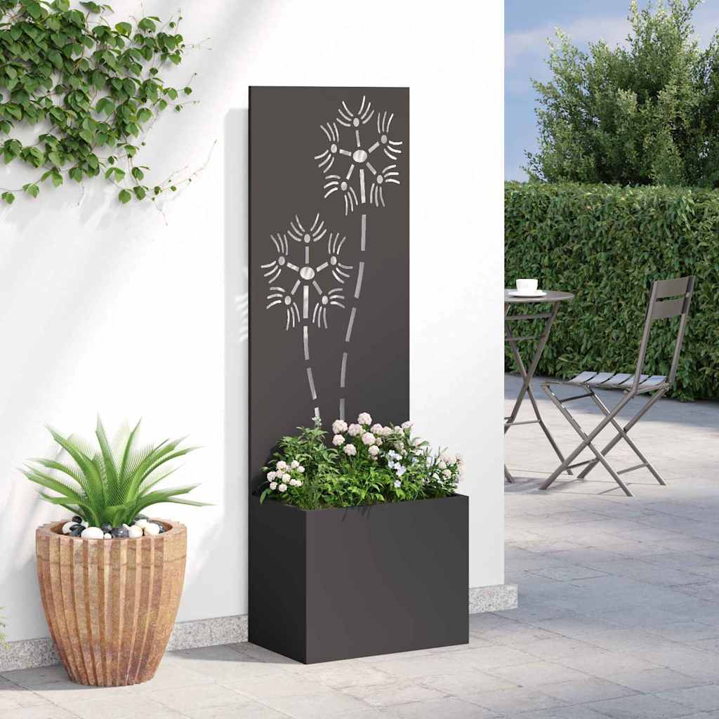 Schermo per privacy in giardino Floreale Nero 50 x 140 cm