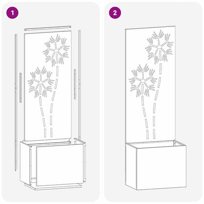 Schermo per privacy in giardino Floreale Argento 50 x 140 cm