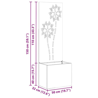 Schermo per privacy in giardino Floreale Argento 50 x 150 cm