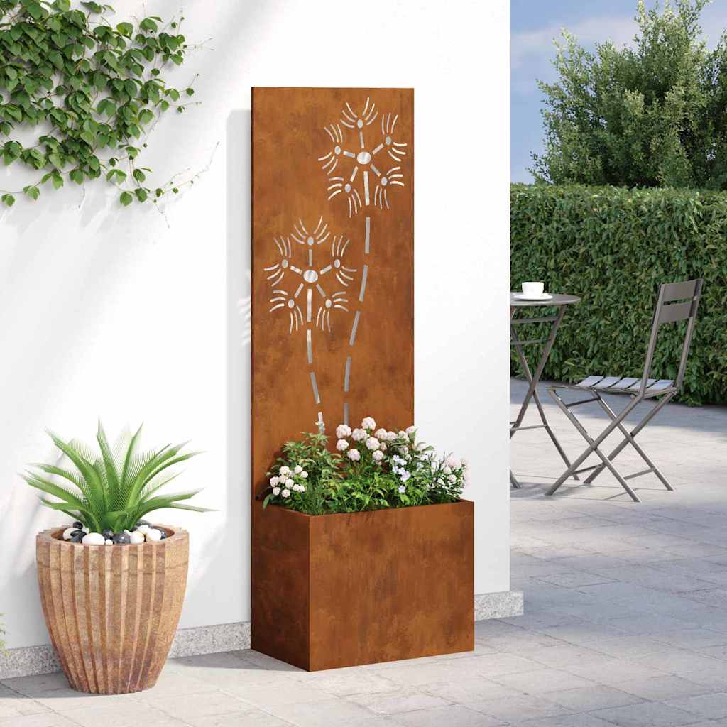 Schermo per privacy in giardino Floreale Ruggine 50 x 140 cm