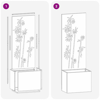 Schermo per privacy in giardino Floreale Argento 50 x 140 cm