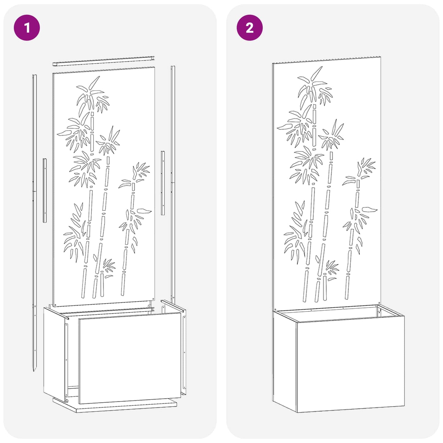 Schermo per privacy in giardino Floreale Argento 50 x 150 cm
