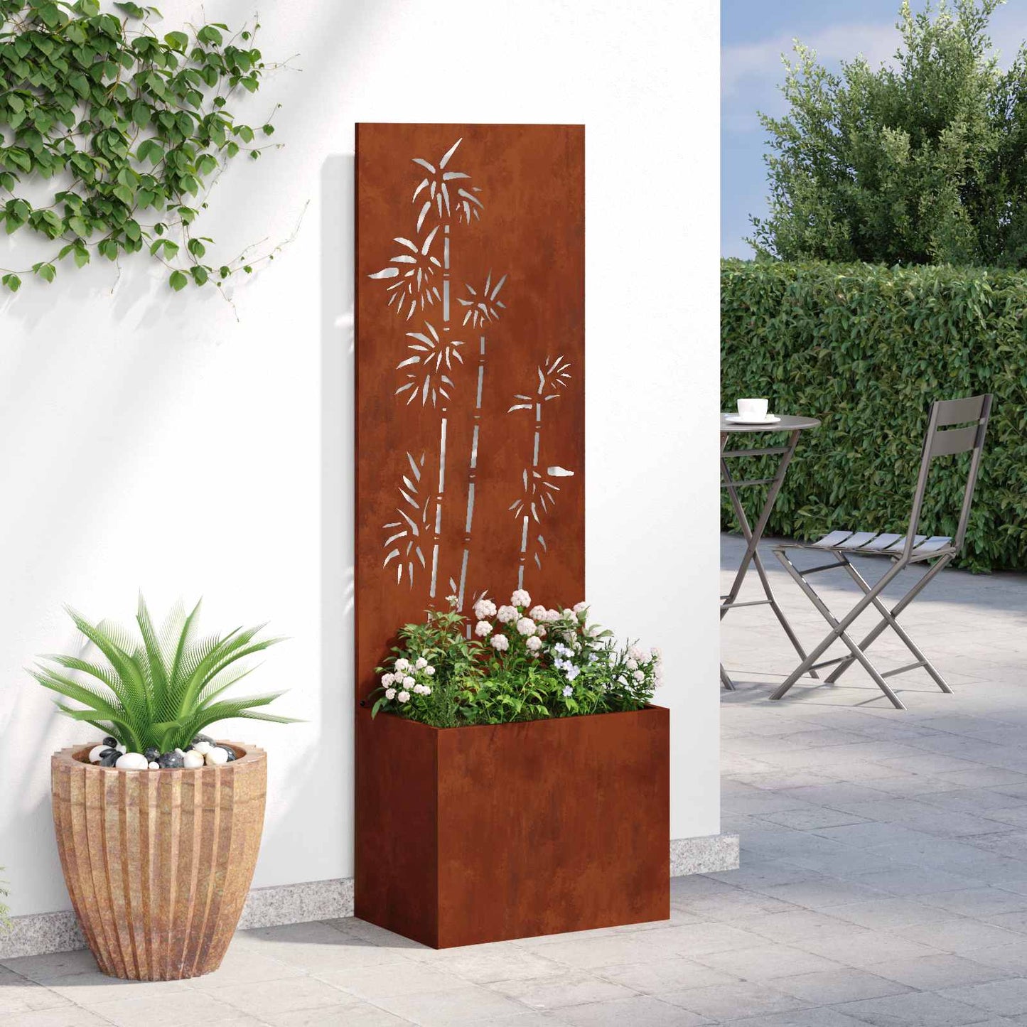 Schermo per privacy in giardino Floreale Ruggine 50 x 140 cm
