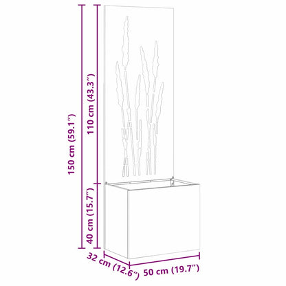 Schermo per privacy in giardino Traforo Argento 50 x 150 cm