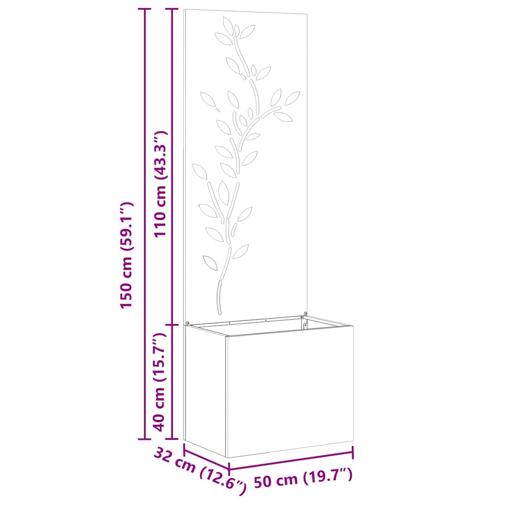 Schermo per privacy in giardino Floreale Bianco 50 x 150 cm