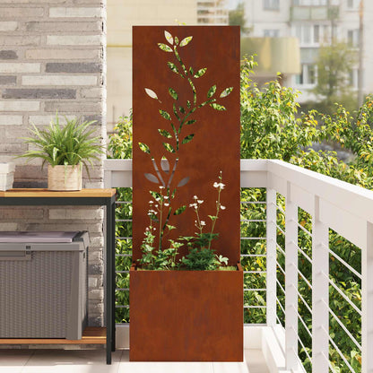 Schermo per privacy in giardino Floreale Ruggine 50 x 140 cm | homemem39