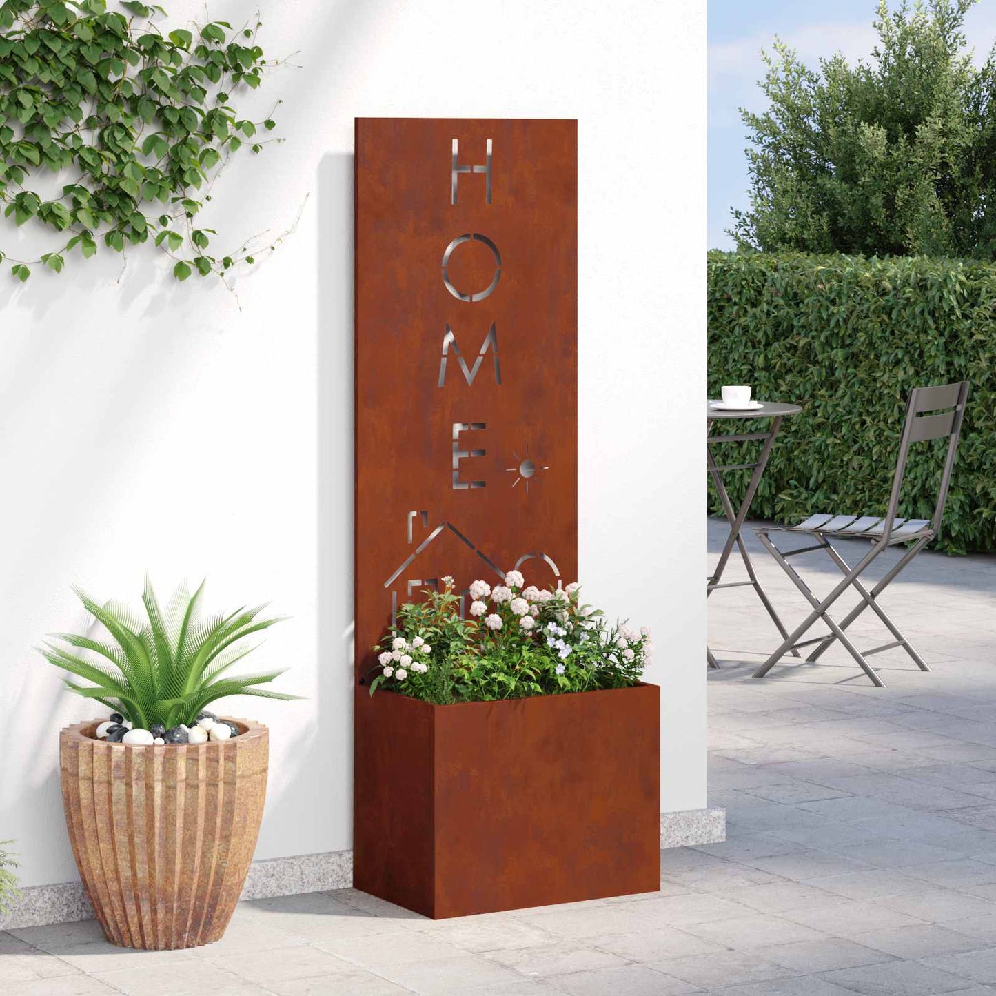 Schermo per privacy in giardino Traforo Ruggine 50 x 150 cm | homemem39