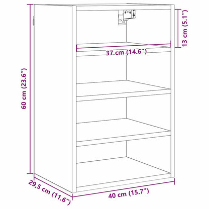Armadio pensile Rovere nero 40 x 29,5 x 60 cm Legno multistrato