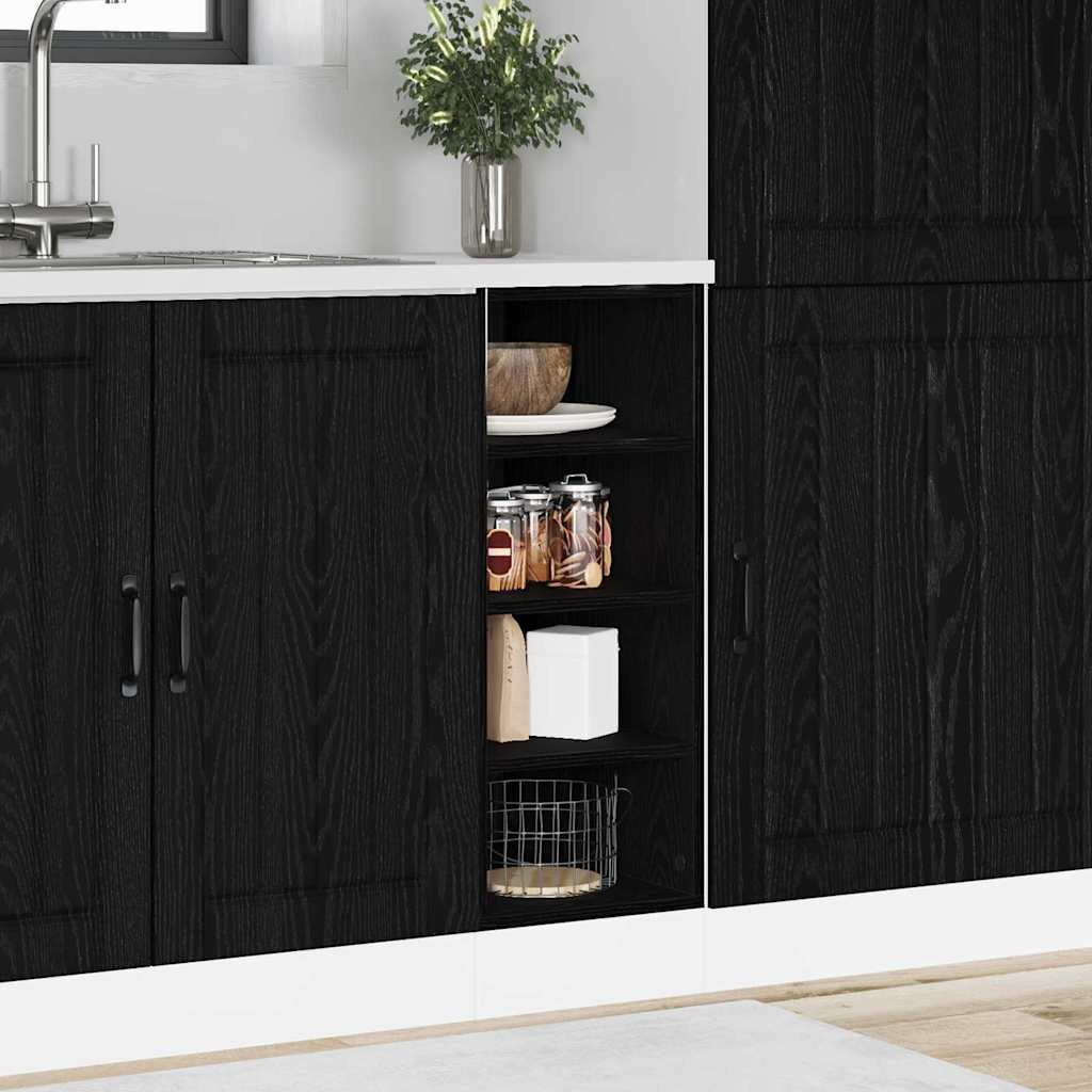 Base per Cucina con lo scaffale Rovere nero 30 x 44,5 x 81,5 cm