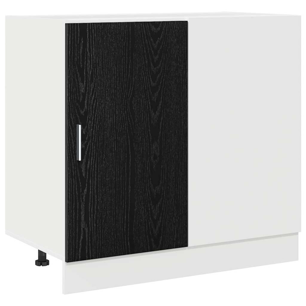 Mobile Base d'Angolo per Cucina Rovere nero 86 x 46 x 81,5 cm | homemem39