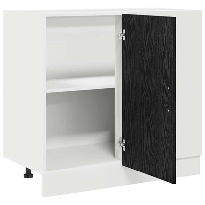 Mobile Base d'Angolo per Cucina Rovere nero 86 x 46 x 81,5 cm | homemem39
