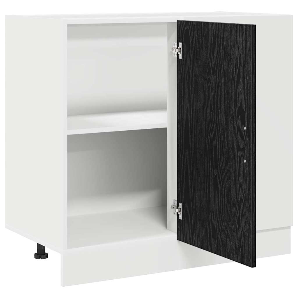 Mobile Base d'Angolo per Cucina Rovere nero 86 x 46 x 81,5 cm