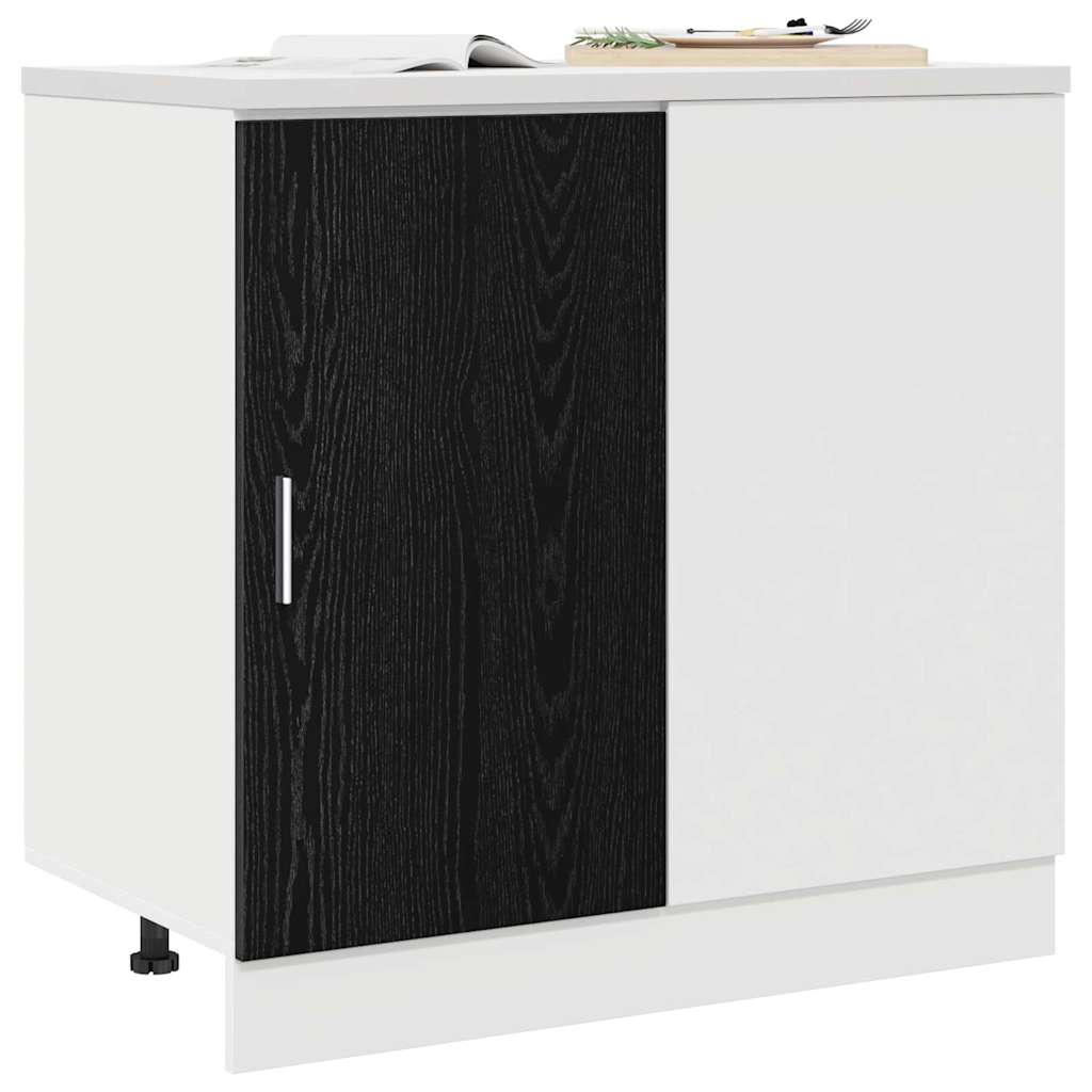 Mobile Base d'Angolo per Cucina Rovere nero 86 x 46 x 81,5 cm | homemem39