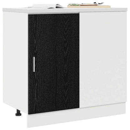 Mobile Base d'Angolo per Cucina Rovere nero 86 x 46 x 81,5 cm