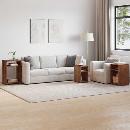 Tavolo Accent 3 pcs Marrone Legno di Mogano Massello | homemem39