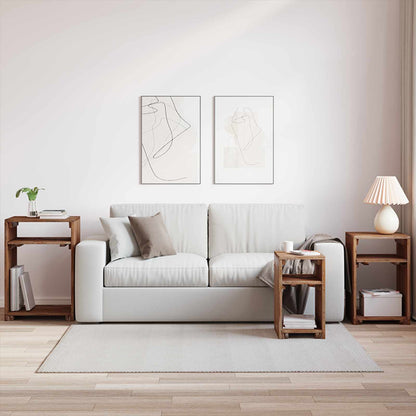 Tavolo Accent 3 pcs Marrone Legno di Mogano Massello | homemem39