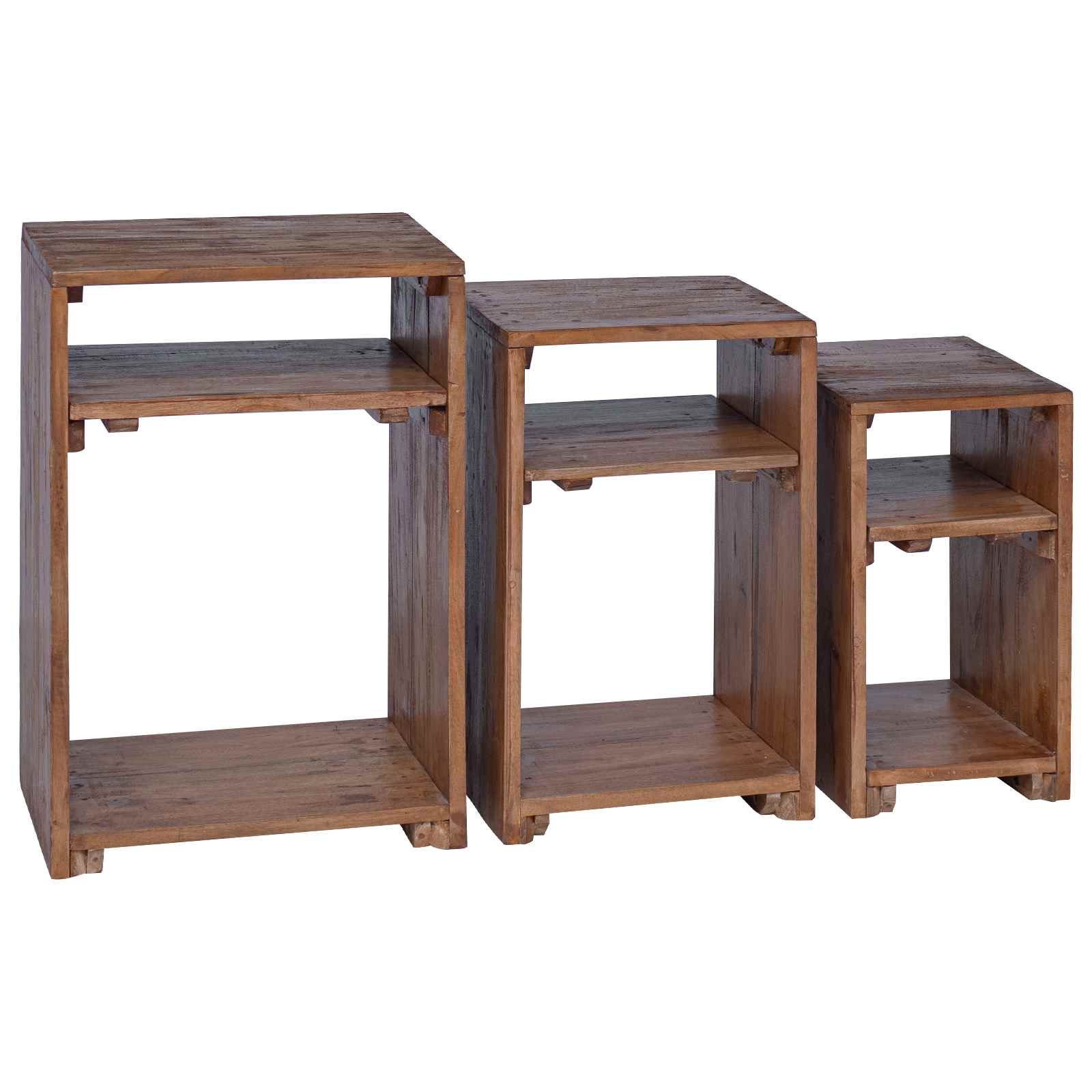 Tavolo Accent 3 pcs Marrone Legno di Mogano Massello | homemem39