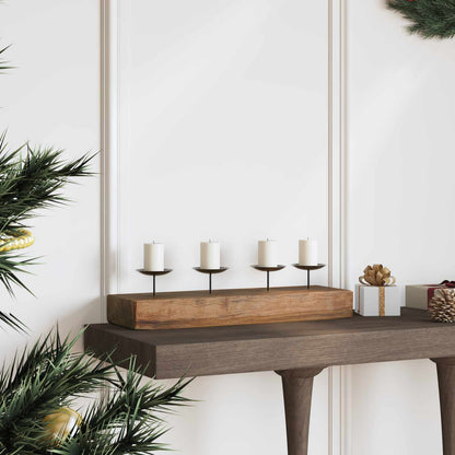 Candelabro Naturale 50 x 15 x 10 cm Legno massello di teak