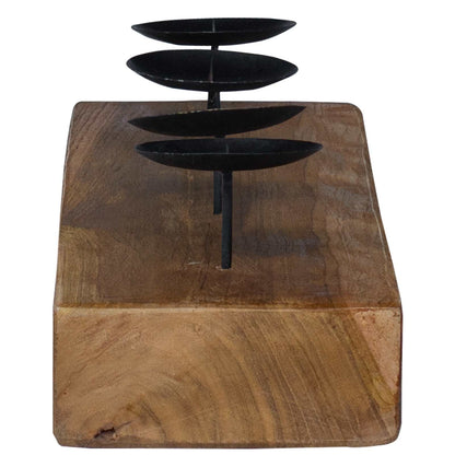 Candelabro Naturale 50 x 15 x 10 cm Legno massello di teak