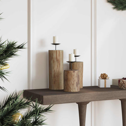 Candelabro 3 pcs Naturale Legno massello di teak
