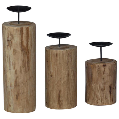 Candelabro 3 pcs Naturale Legno massello di teak