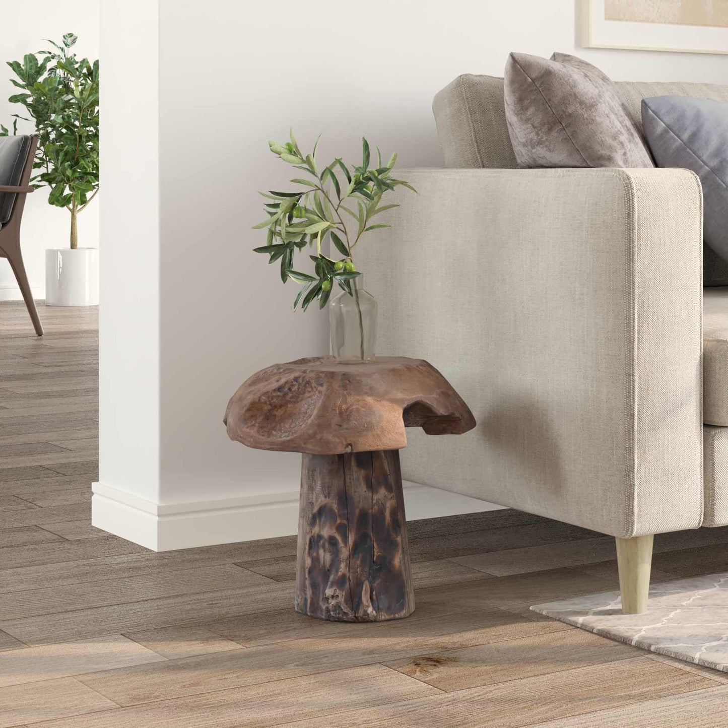 Pouf Naturale 35 x 35 x 35 cm Legno di teak solido | homemem39