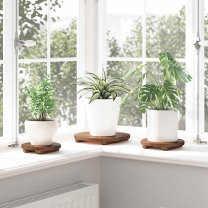 Sgabello per Piante 3 pcs Marrone Legno di Mogano
