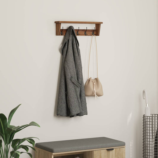 Gruccia Marrone 50 x 10 x 14 cm Legno di Mogano Massello | homemem39