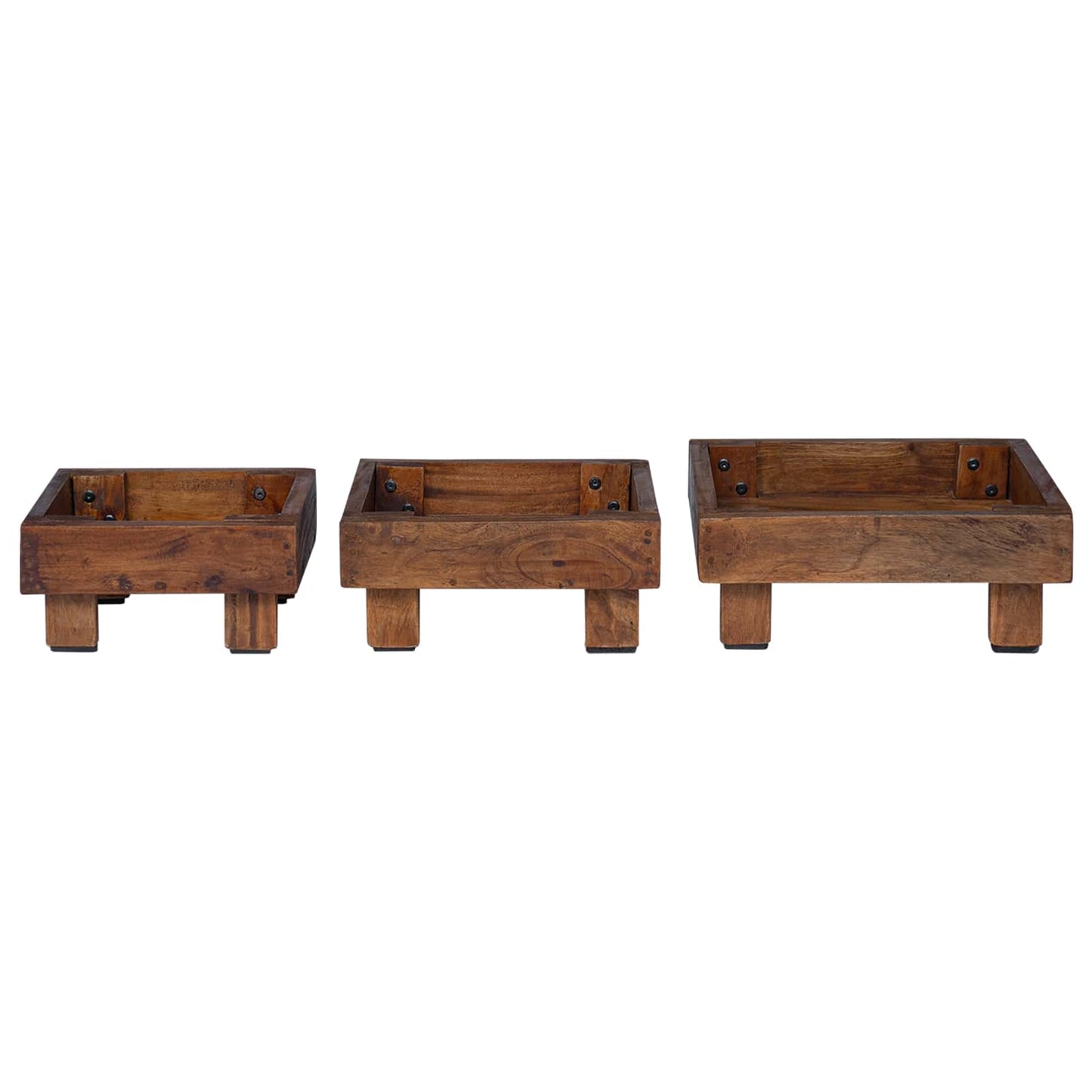 Supporto per piante 3 pcs Marrone Legno di Mogano