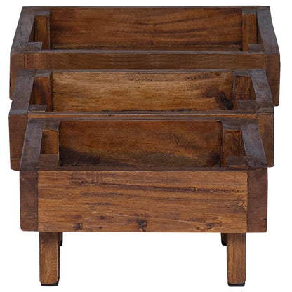 Supporto per piante 3 pcs Marrone Legno di Mogano