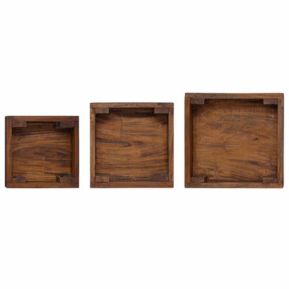 Supporto per piante 3 pcs Marrone Legno di Mogano | homemem39