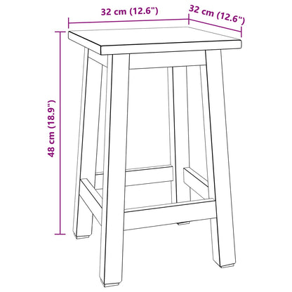 Pouf Naturale 30 x 30 x 47 cm Legno di Mogano