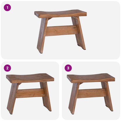Pouf Naturale 40 x 25 x 31 cm Legno di Mogano | homemem39