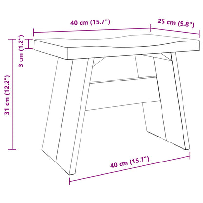 Pouf Naturale 40 x 25 x 31 cm Legno di Mogano | homemem39