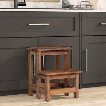 Pouf Naturale 37 x 37 x 46 cm Legno di Mogano