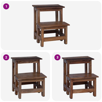 Pouf Naturale 37 x 37 x 46 cm Legno di Mogano