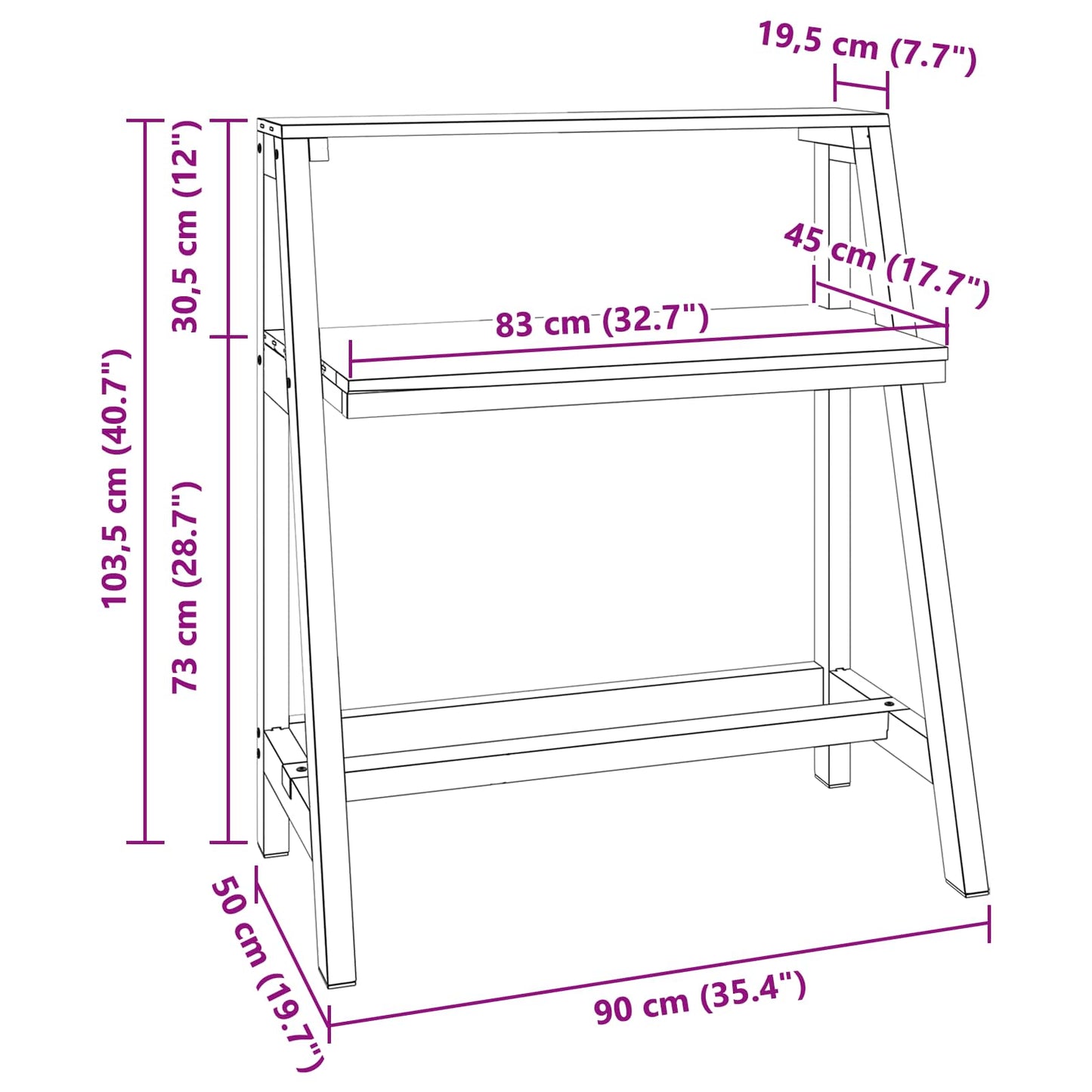 Scrivania Marrone 90 x 50 x 103 cm Legno Recuperato Massello