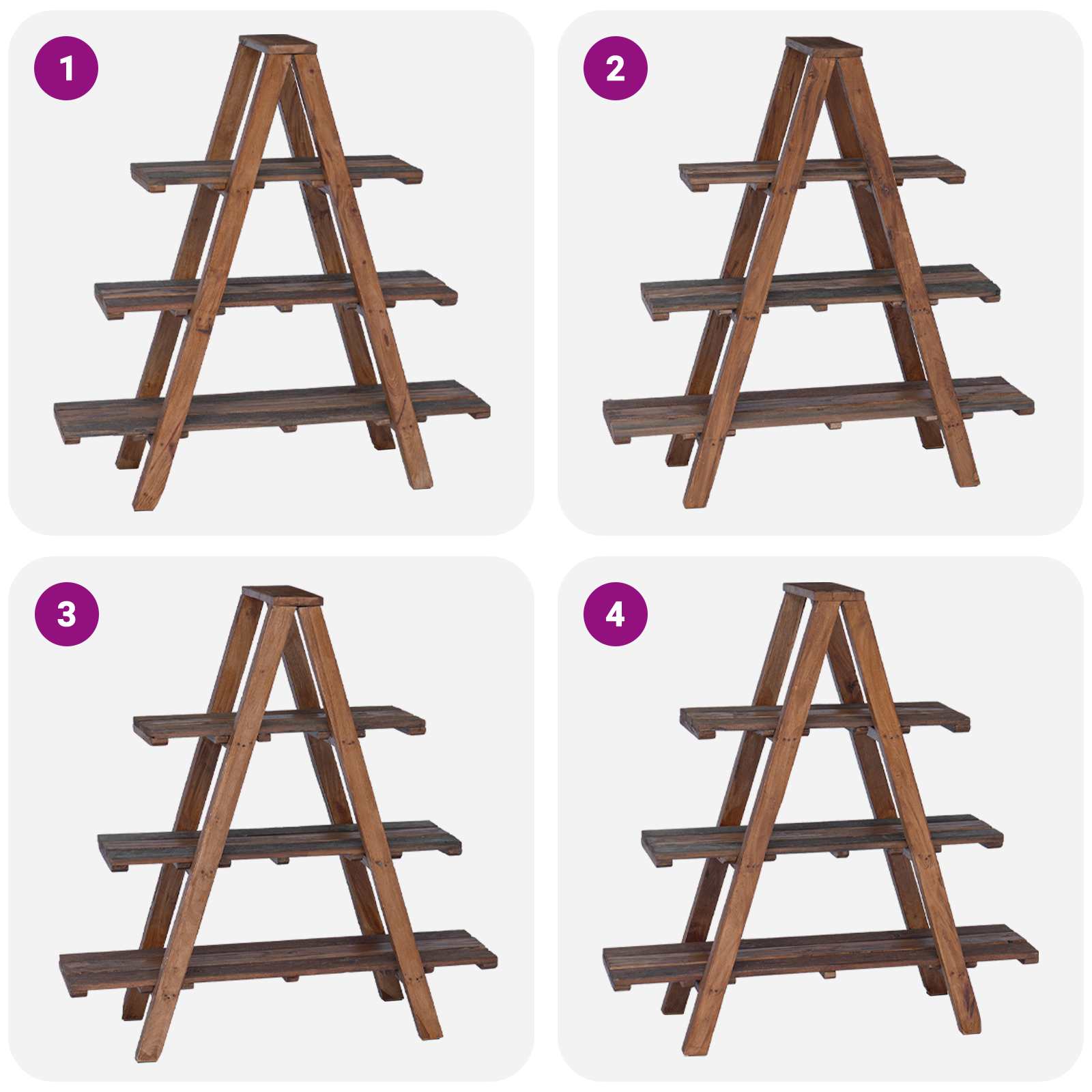 Scaffale pieghevole con lo scaffale Marrone 79.5 x 35 x 112 cm | homemem39