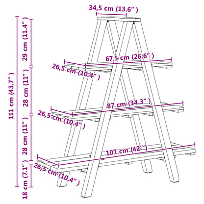 Scaffale pieghevole con lo scaffale Marrone 79.5 x 35 x 112 cm