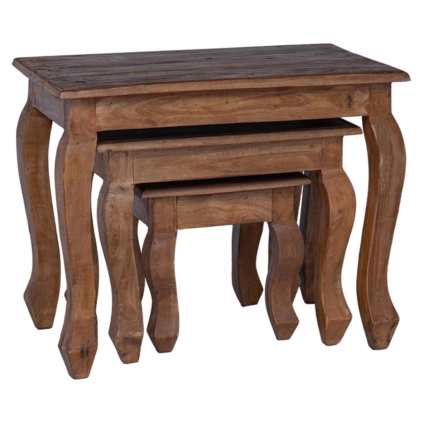 Tavolo Nesting 3 pcs Marrone Legno massello di mogano | homemem39