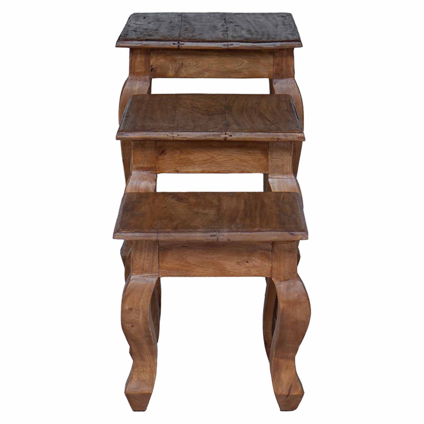 Tavolo Nesting 3 pcs Marrone Legno massello di mogano | homemem39