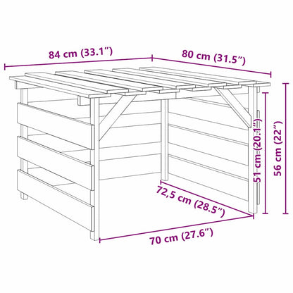 Garage per robot tagliaerba Marrone 84 x 80 x 56 cm - homemem39