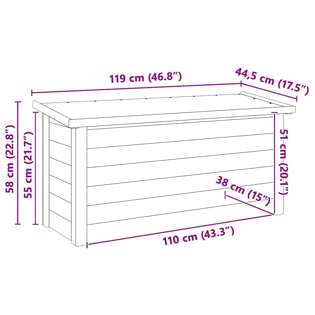 Scatola di Stoccaggio Marrone 119 x 44.5 x 58 cm - homemem39