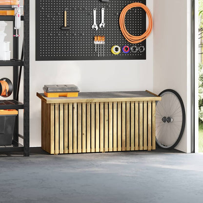 Scatola di Stoccaggio per Giardino Marrone 119 x 44 x 58.5 cm - homemem39