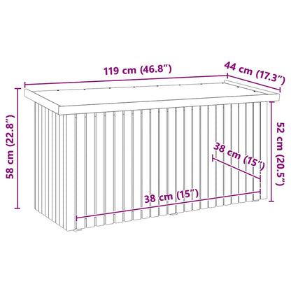 Scatola di Stoccaggio per Giardino Marrone 119 x 44 x 58.5 cm - homemem39