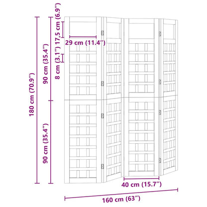 Schermo divisorio 4 pcs Marrone 160 x 180 cm - homemem39
