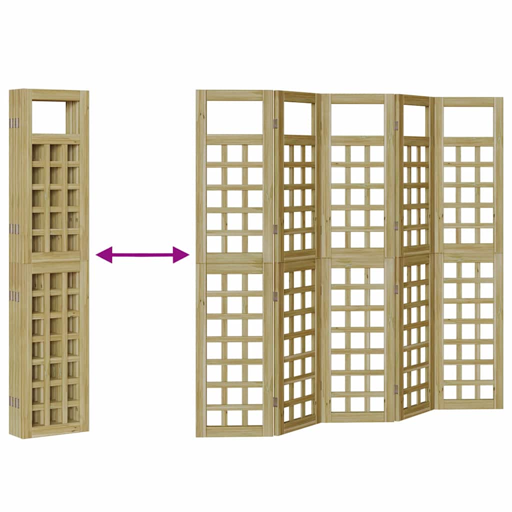 Schermo divisorio 5 pcs Marrone 200 x 180 cm - homemem39