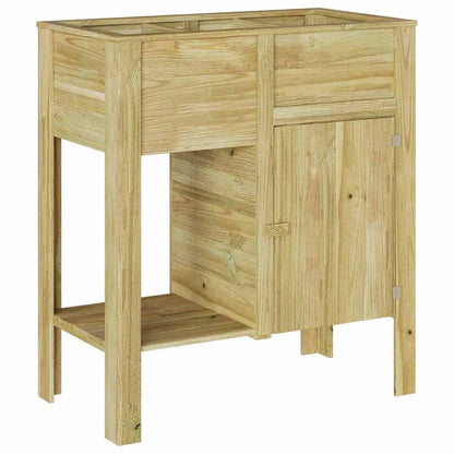 Vaso Alto con lo scaffale Marrone Legno di pino impregnato